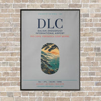 Thumbnail for Dalian Zhoushuizi International Airport DLC vertical canvas print - framed - light gray background
