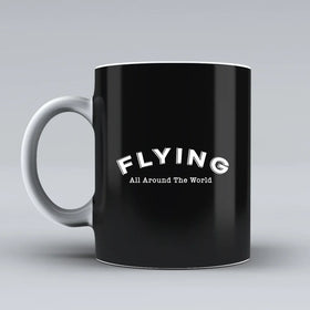 Flying All Around The World Ceramic White Mugs