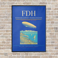 Thumbnail for Bodensee-Airport Friedrichshafen FDH vertical canvas print - framed - blue background
