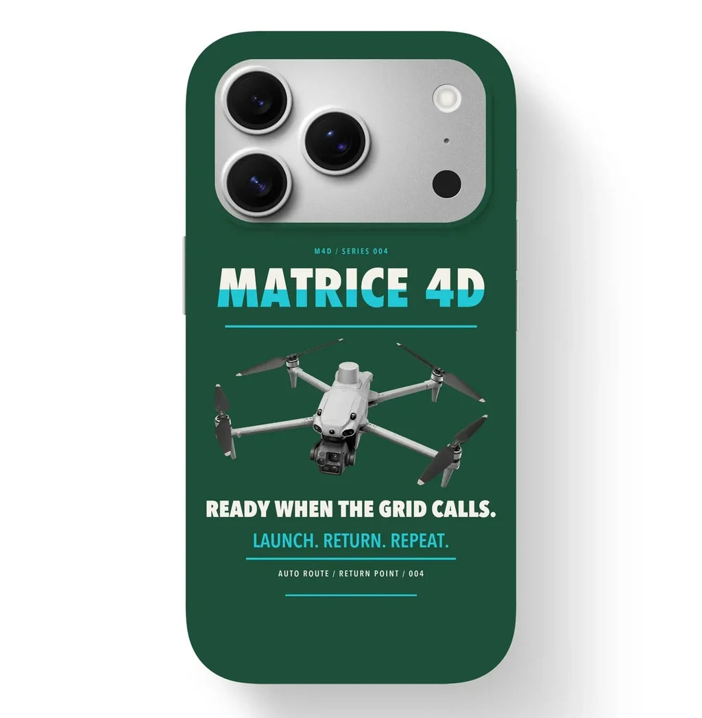 DJI Matrice 4D Case design on dark green iphone case