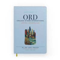 Thumbnail for Chicago O'Hare International Airport (ORD) design on light blue notebook