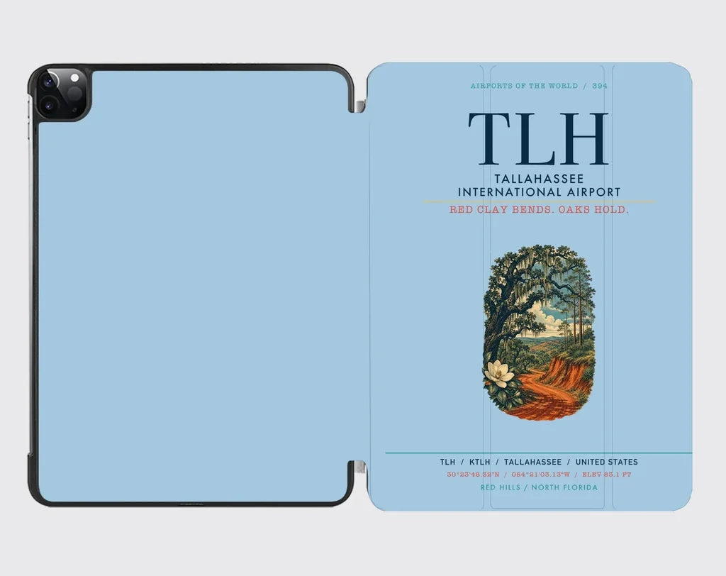 Tallahassee International Airport (TLH) design on light blue ipad tablet case