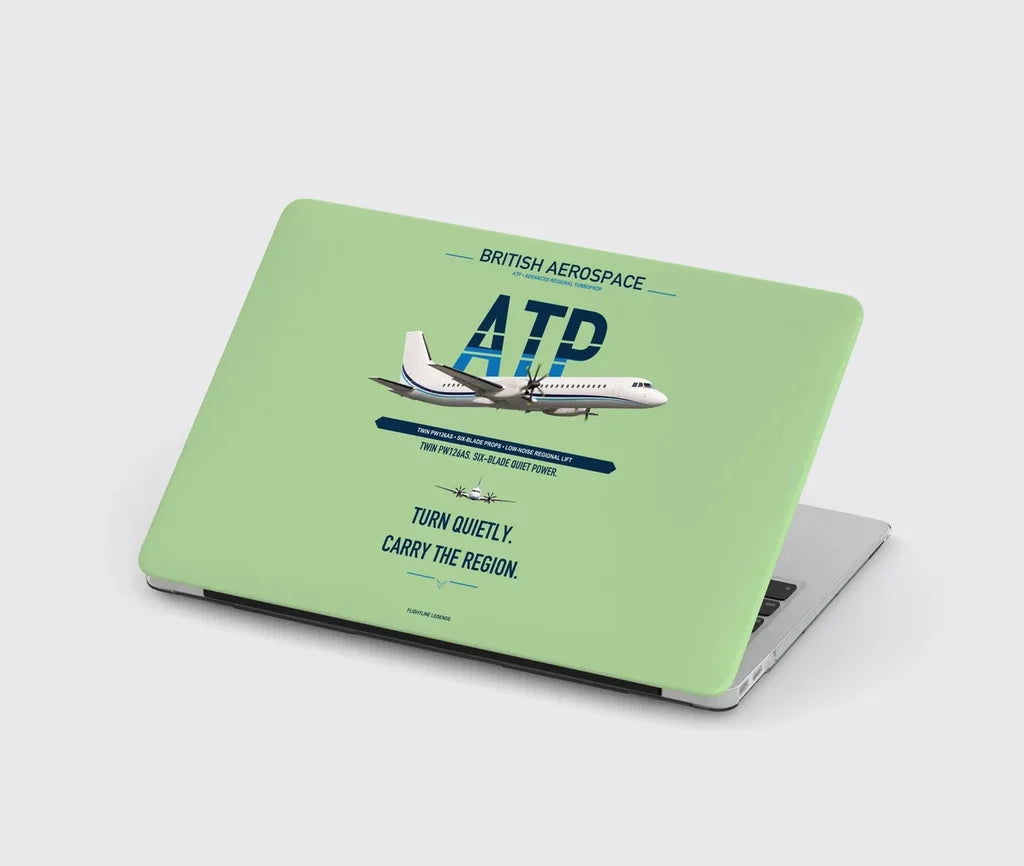 British Aerospace ATP design on light green MacBook case