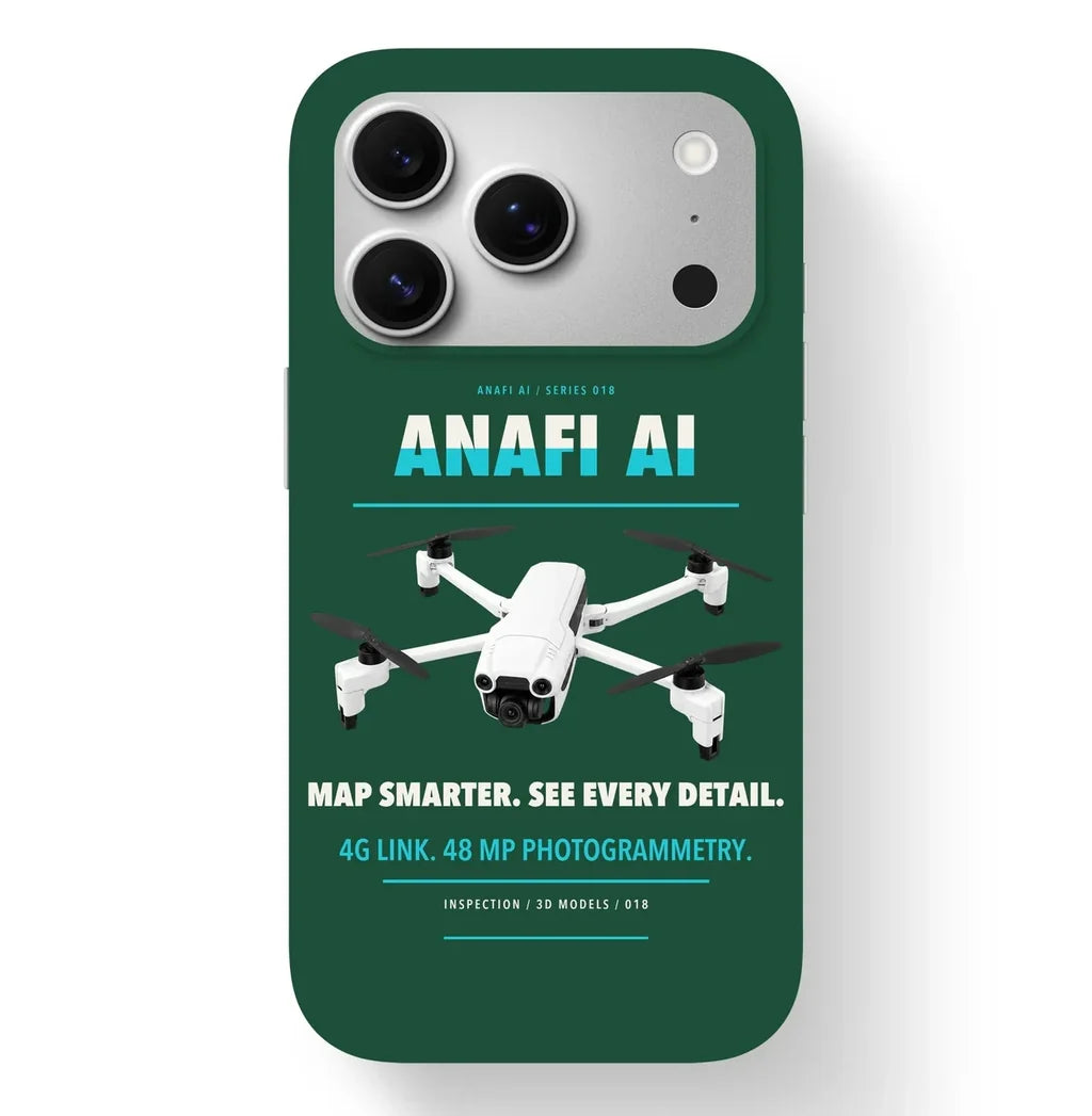 Parrot ANAFI Ai Case design on dark green iphone case
