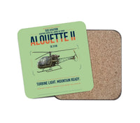 Thumbnail for Sud Aviation SE 3130 Alouette II design on light green 1 piece coaster