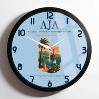 Thumbnail for Ajaccio  Napoleon Bonaparte Airport AJA Wall-Clock Framed - Light Blue