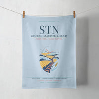 Thumbnail for London Stansted Airport (STN) design on light blue towel