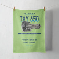 Thumbnail for TAY 650 design on light green towel