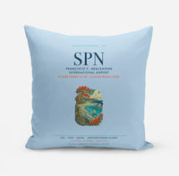 Thumbnail for Francisco C. Ada Saipan International Airport (SPN) design on light blue pillow