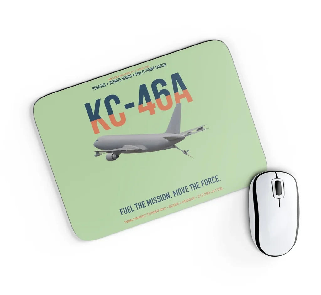 KC-46A PEGASUS design on light green rectangle mouse pad