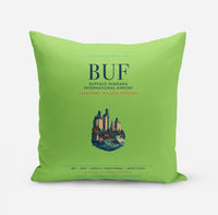 Thumbnail for Buffalo Niagara International Airport (BUF) design on light green pillow
