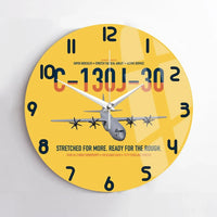 Thumbnail for C-130J-30 Super Hercules design on yellow no frame wall clock