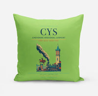 Thumbnail for Cheyenne Regional Airport (CYS) design on light green pillow