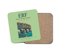 Thumbnail for Erfurt-Weimar Airport (ERF) design on light green 1 piece coaster