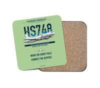 Thumbnail for Hawker Siddeley HS 748 Series 2A design on light green 1 piece coaster