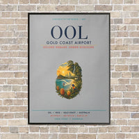 Thumbnail for Gold Coast Airport OOL vertical canvas print - framed - light gray background