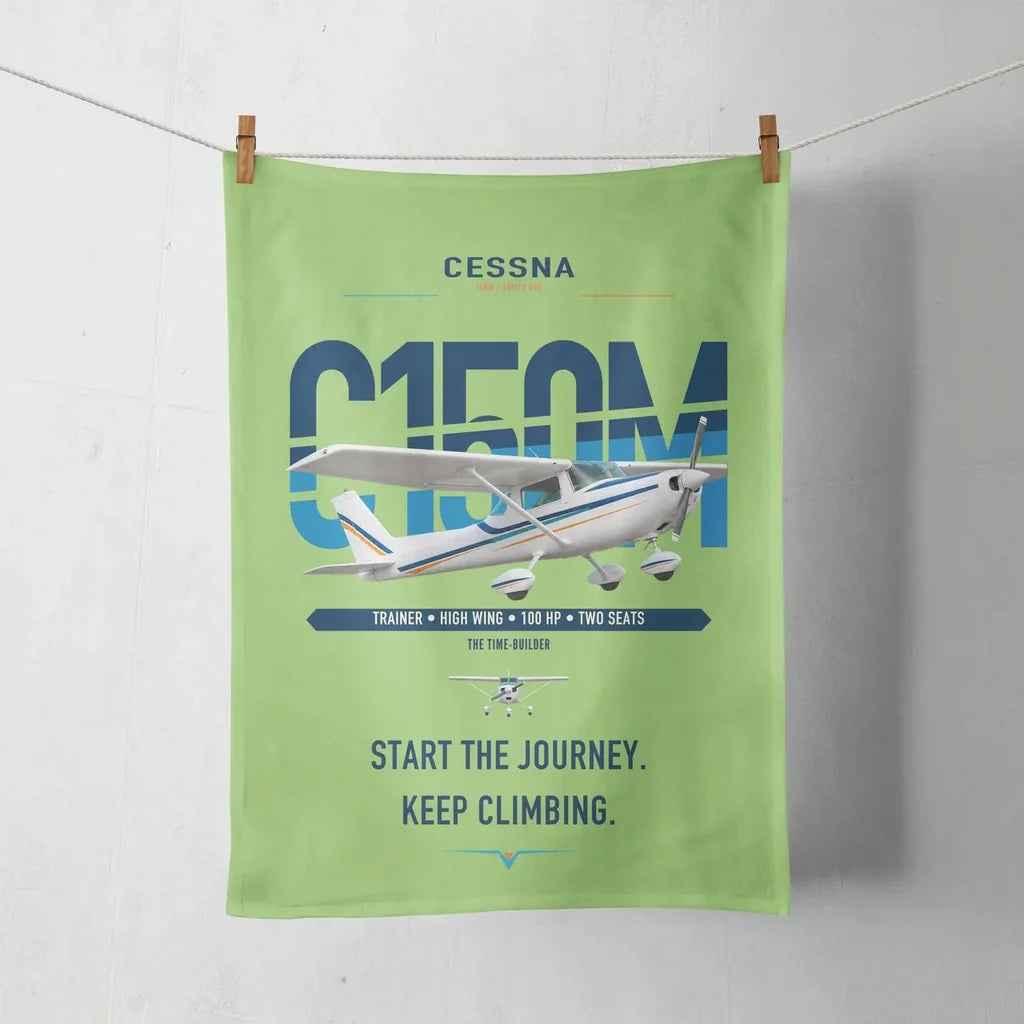 Cessna 150M design on light green towel