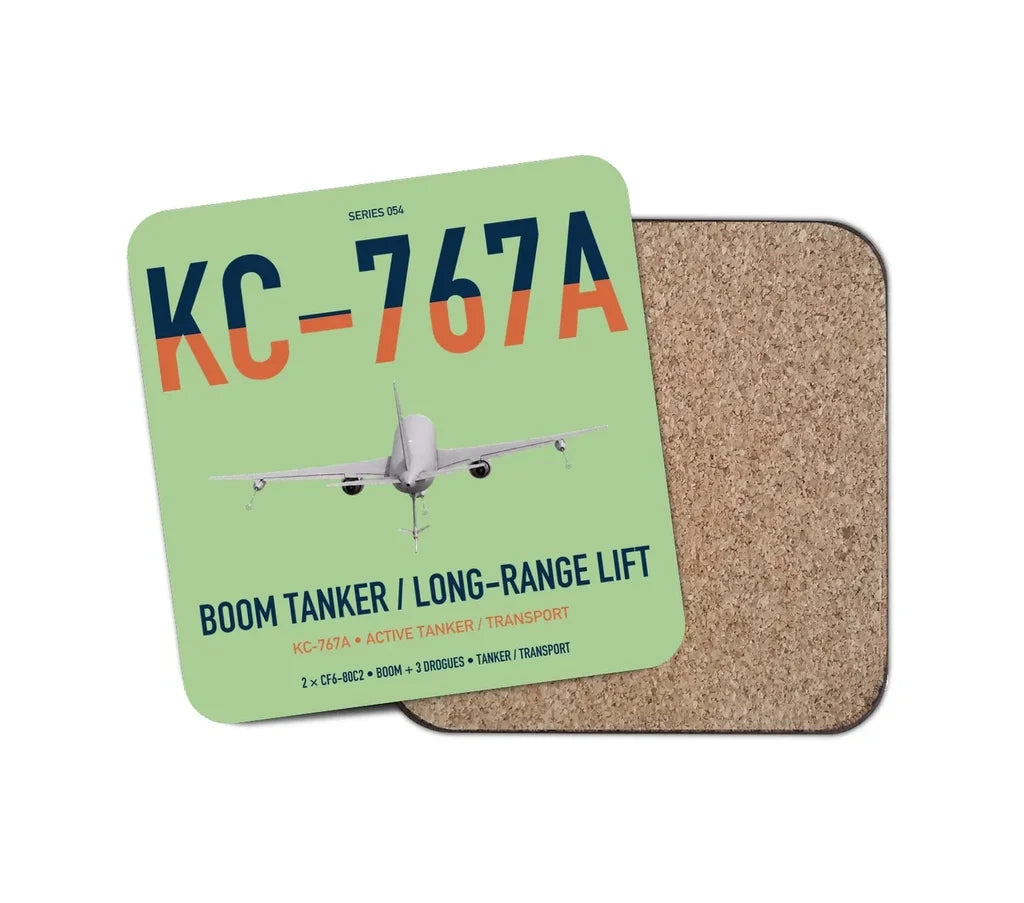 Boeing KC-767A design on light green 1 piece coaster