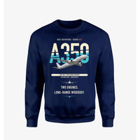 Thumbnail for Airbus A350-900 design on navy blue sweatshirt