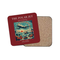Thumbnail for The Polar Jet - Designed Coasters design on dark red 1-piece
