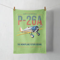 Thumbnail for Boeing P-26A Peashooter design on light green towel