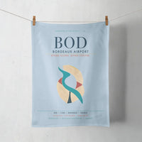 Thumbnail for Bordeaux Airport (BOD) design on light blue towel