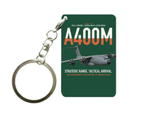 Thumbnail for Airbus A400M Atlas design on dark green designed key chain, double-side print