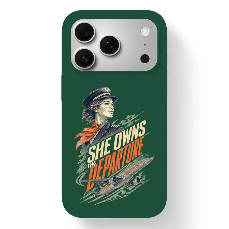 SIGNAL 631 - She Owns The Departure - MagSafe iPhone 17 Pro design on dark green magsafe iphone 17 pro