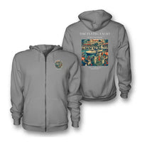 Thumbnail for VINTAGE G4075 - The Flying Yacht - Premium Zipped Hoodie design on gray