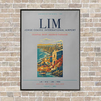 Thumbnail for Lima Jorge Chavez International Airport LIM vertical canvas print - framed - light gray background