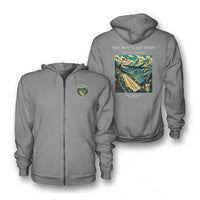 Thumbnail for VINTAGE G4196 - The Mountain Strip - Premium Zipped Hoodie design on gray