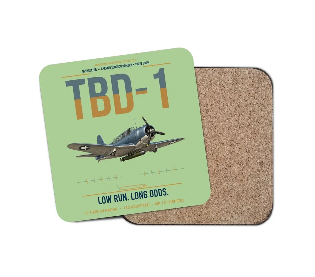 TBD-1 Devastator design on light green 1 piece coaster