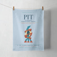 Thumbnail for Pittsburgh International Airport (PIT) design on light blue towel