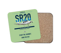Thumbnail for Cirrus SR20 design on light green 1 piece coaster