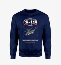 Thumbnail for Leonardo CH-149 Cormorant design on navy blue sweatshirt