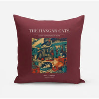 Thumbnail for VINTAGE G4137 - The Hangar Cats - Designed Pillows design on darkred