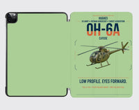 Thumbnail for Hughes OH-6A Cayuse design on light green ipad tablet case