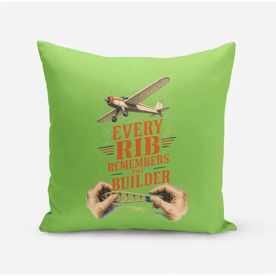 Every Rib Remembers The Builder design on light green pillow
