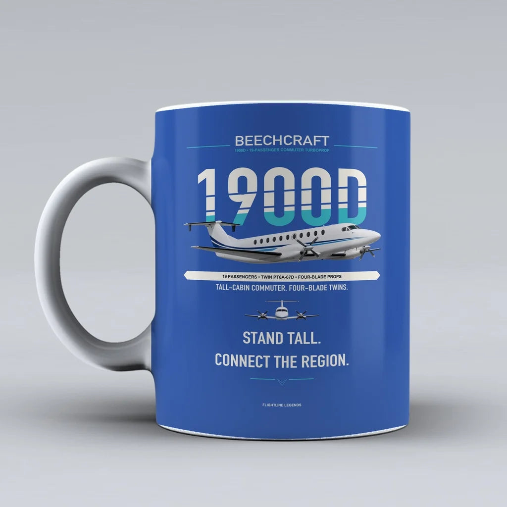 1900D Mug design on blue beechcraft