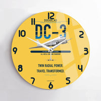 Thumbnail for Douglas DC-3 design on yellow no frame wall clock