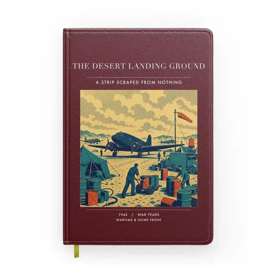 VINTAGE G4517 - The Desert Landing Ground - Designed Notebooks design on darkred