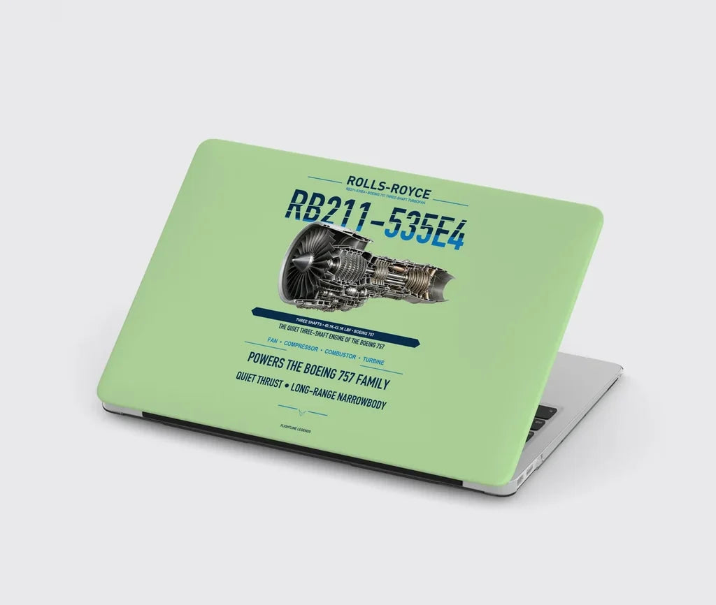 RB211-535E4 design on light green MacBook case