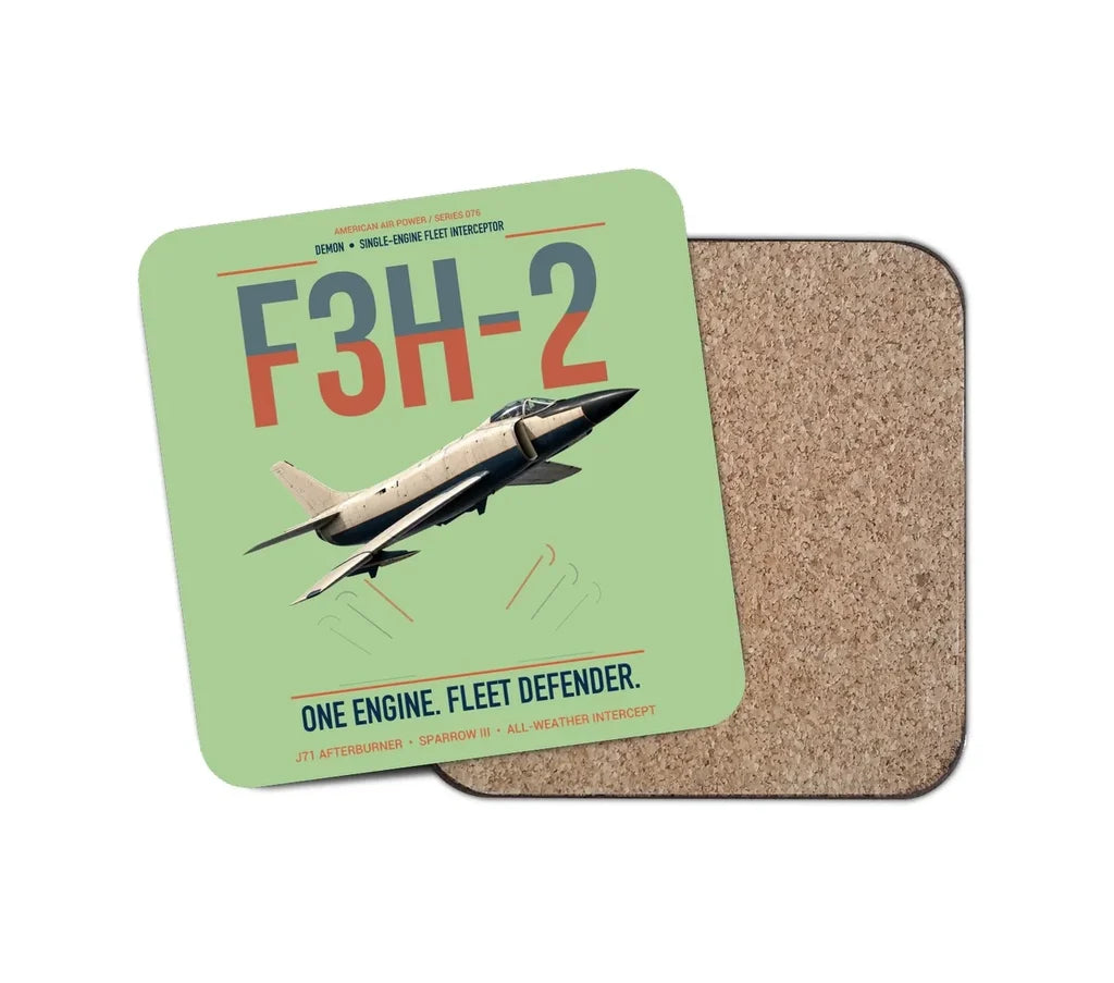 F3H-2 Demon design on light green 1 piece coaster