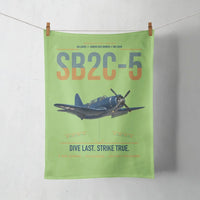 Thumbnail for SB2C-5 Helldiver design on light green towel
