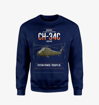 Thumbnail for Sikorsky CH-34C Choctaw design on navy blue sweatshirt