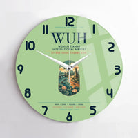 Thumbnail for Wuhan Tianhe International Airport (WUH) design on light green no frame wall clock