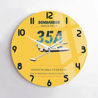 Thumbnail for Bombardier Learjet 35A design on yellow no frame wall clock