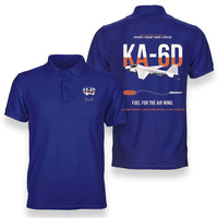 Thumbnail for KA-6D Intruder design on blue double-side polo t-shirt, double-side print