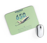 Thumbnail for Bombardier Challenger 650 design on light green rectangle mouse pad