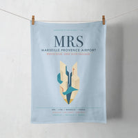 Thumbnail for Marseille Provence Airport (MRS) design on light blue towel
